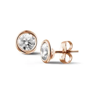 1.50 quilates pendientes diamantes satélite en oro rojo 