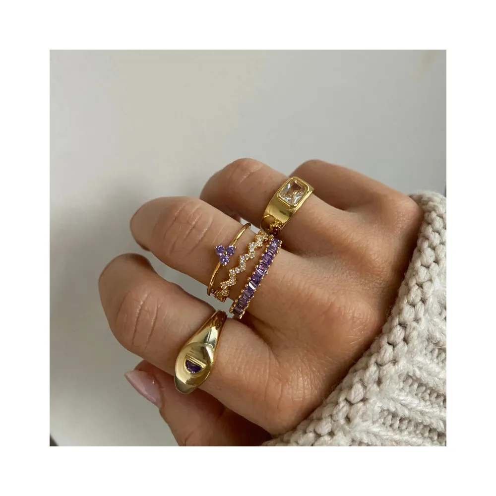 Anillo Shine Lavanda Oro
