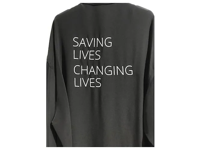 BALENCIAGA Tops Camiseta.fr 34 Seda Negro 