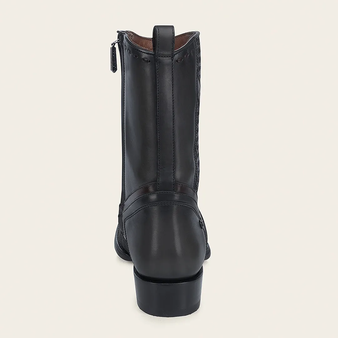 Bota fine western en piel genuina de elefante para caballero