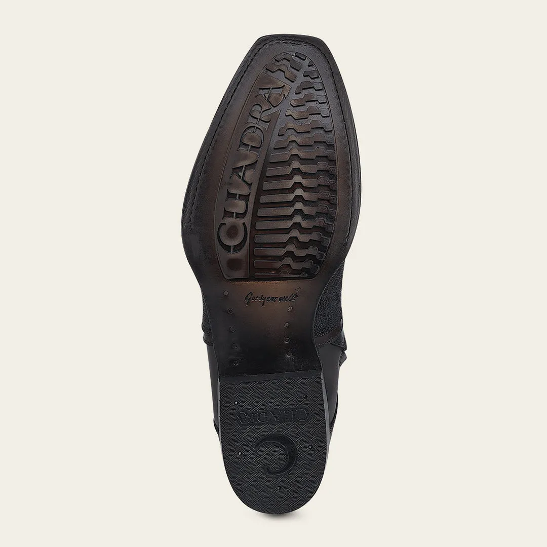 Bota fine western en piel genuina de elefante para caballero