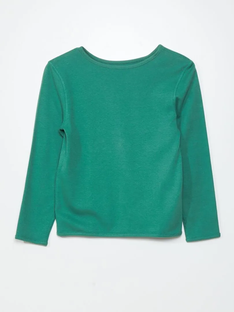 CAMISETA DE MANGA LARGA REVERSIBLE   SO EASY  VERDE