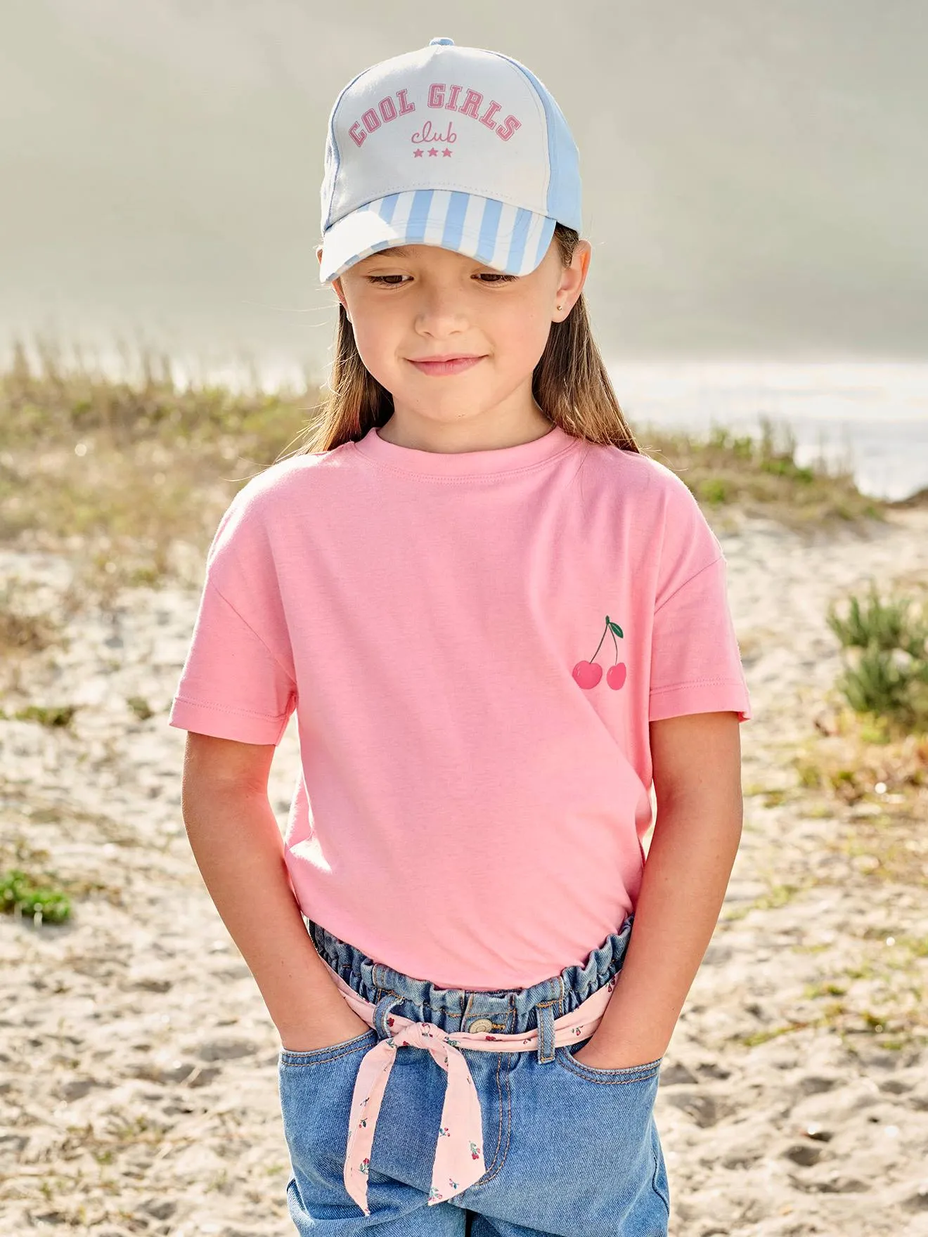 Camiseta lisa Basics de manga corta para niña