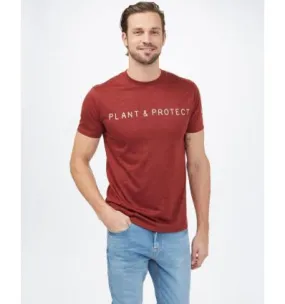 Camiseta Tentree Plant and Protect (Henna Red Heather) para hombre