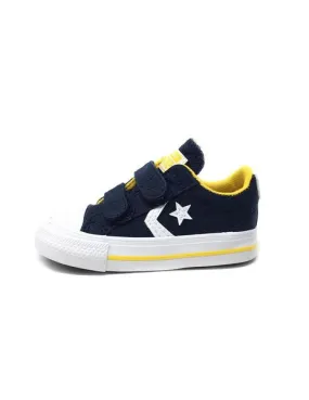 converse velcro azul- amarillo
