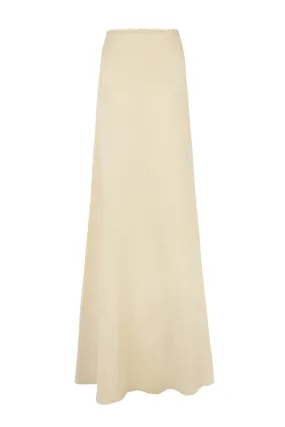 Fania, vanilla linen skirt