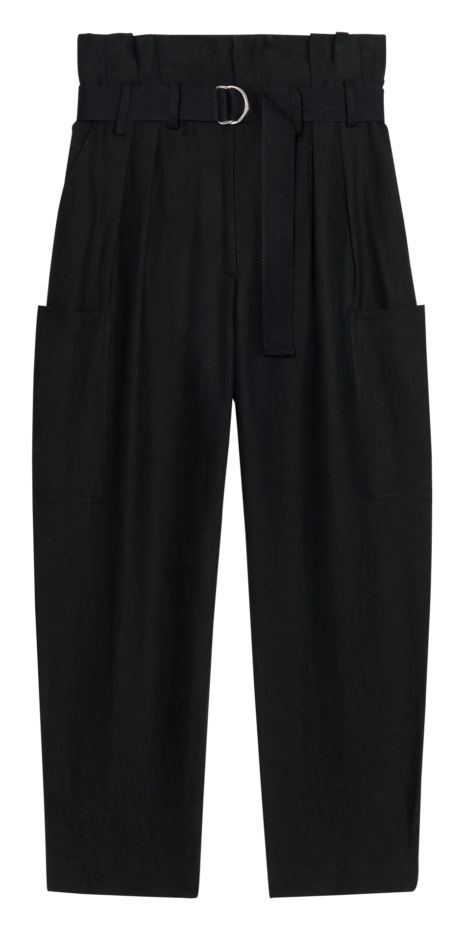 MASIT  PANTALóN TAPERED DE MEZCLA DE LINO EN NEGRO