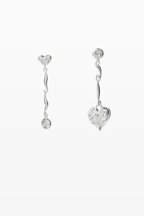 Pendientes asimétricos baño plata Zalio