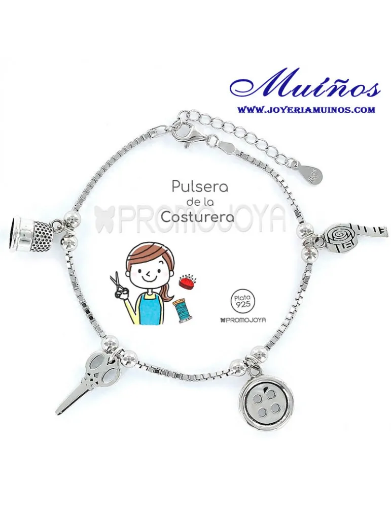 Pulsera de la costurera Plata