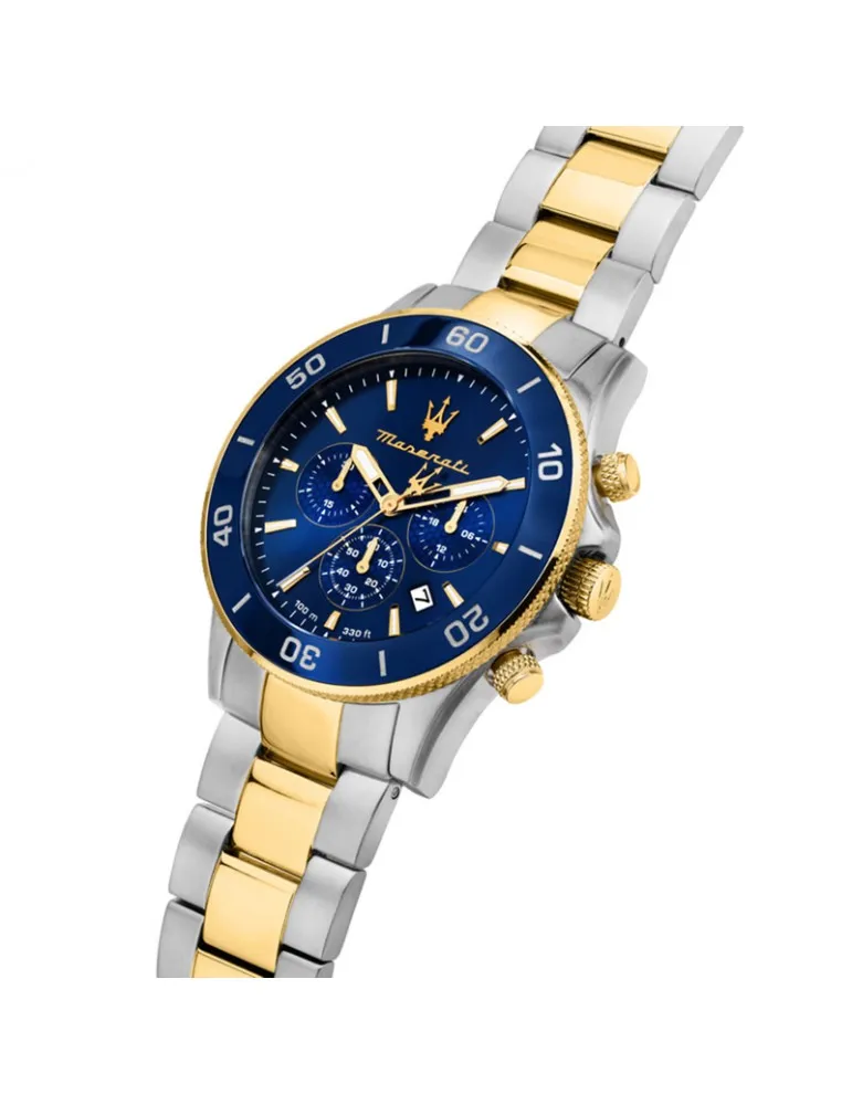 Reloj Maserati Hombre Competizione Cerámica Azul Acero Bicolor