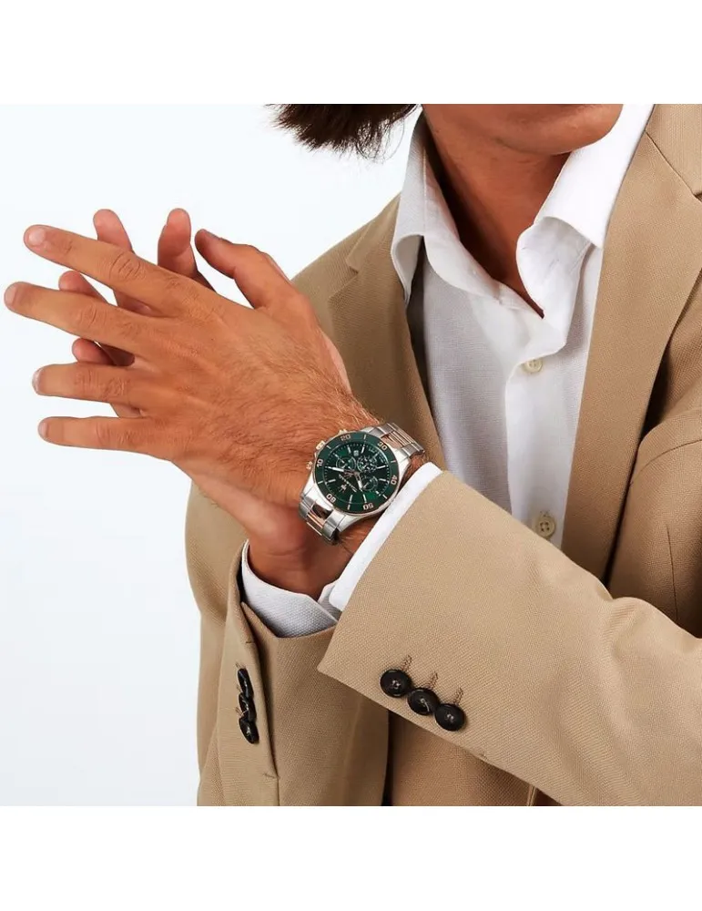 Reloj Maserati Hombre Competizione Cerámica Verde Acero Bicolor