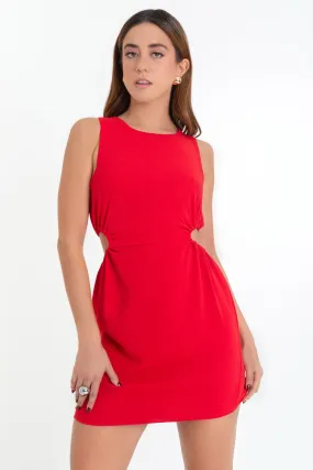Vestido corto fit ajustado con cut out en costados